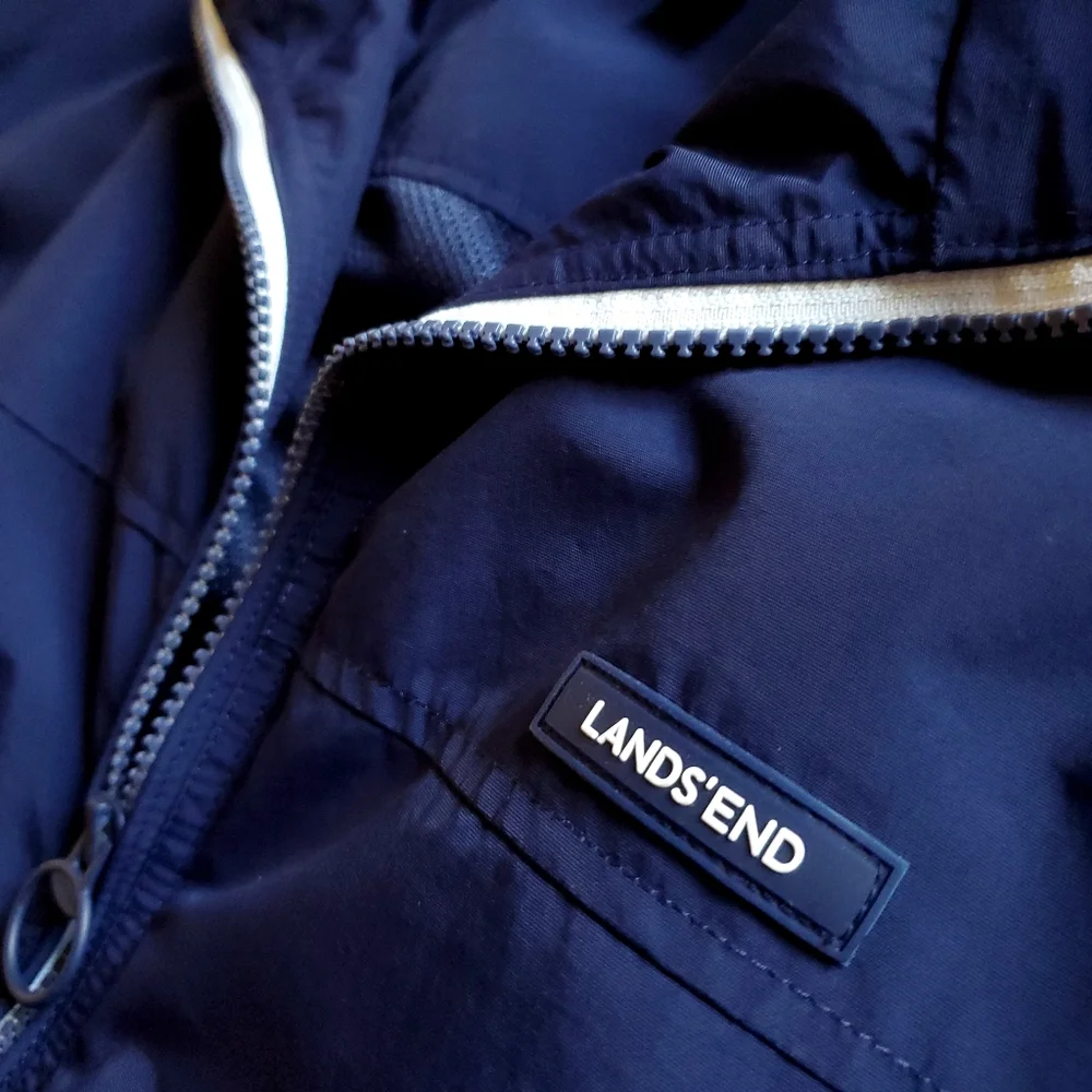 Lands End Men's Lightweight Jacket Blue Size Extra Large